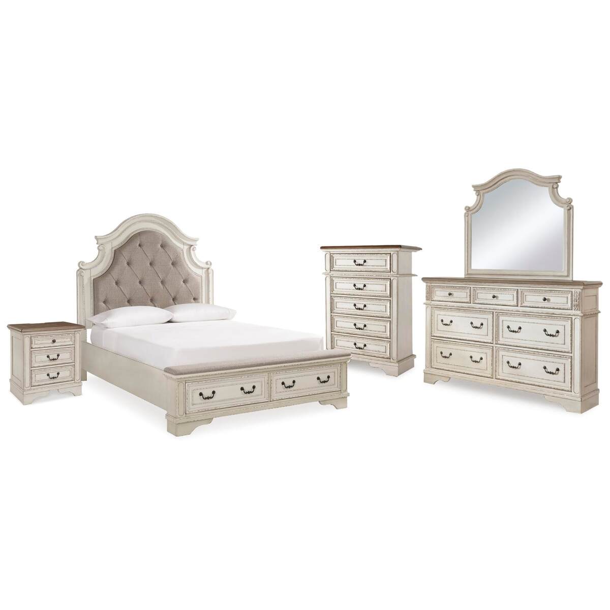 b06f3b7794df12c263fdfcc1b5b5c04a Realyn Queen Panel Bed, Dresser, Mirror, Chest and Nightstand - Image 1