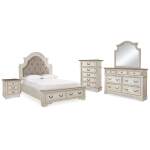 Realyn Queen Panel Bed, Dresser, Mirror, Chest and Nightstand