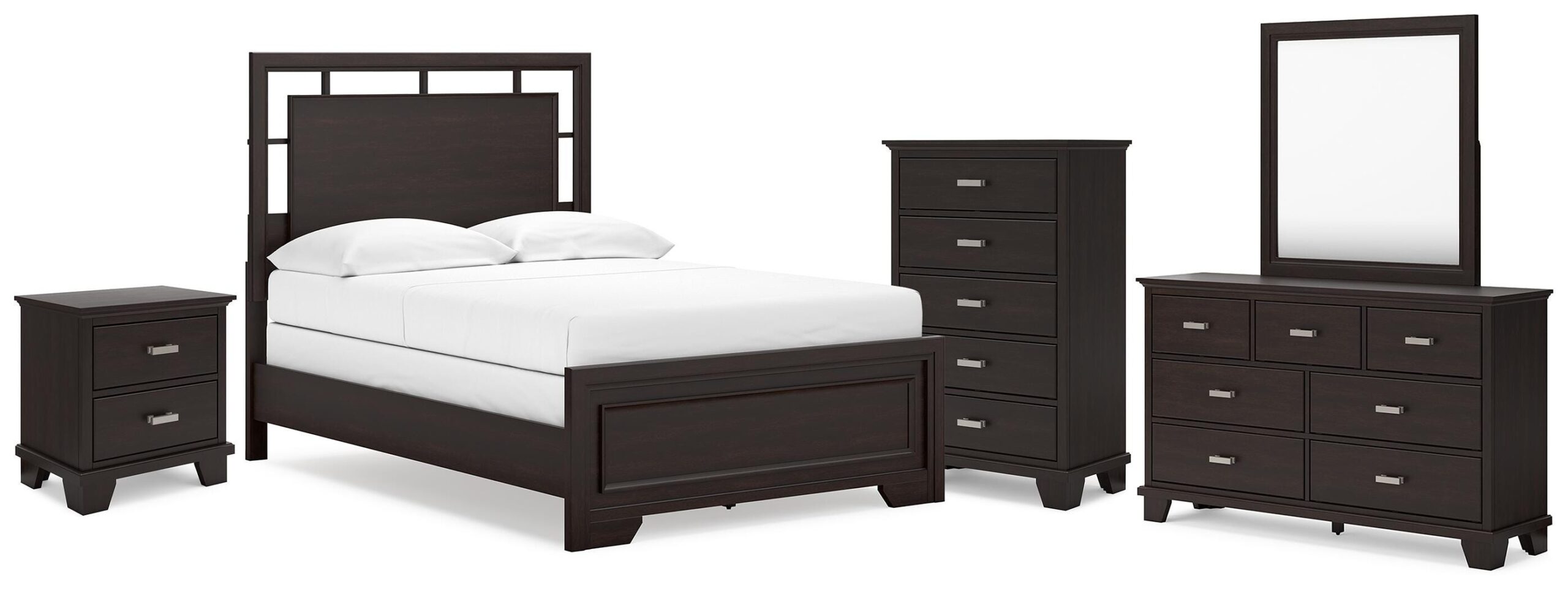 b14b7d72fcf2ea043ff55acc6f553885 Covetown Full Panel Bed, Dresser, Mirror, Chest and Nightstand - Image 1