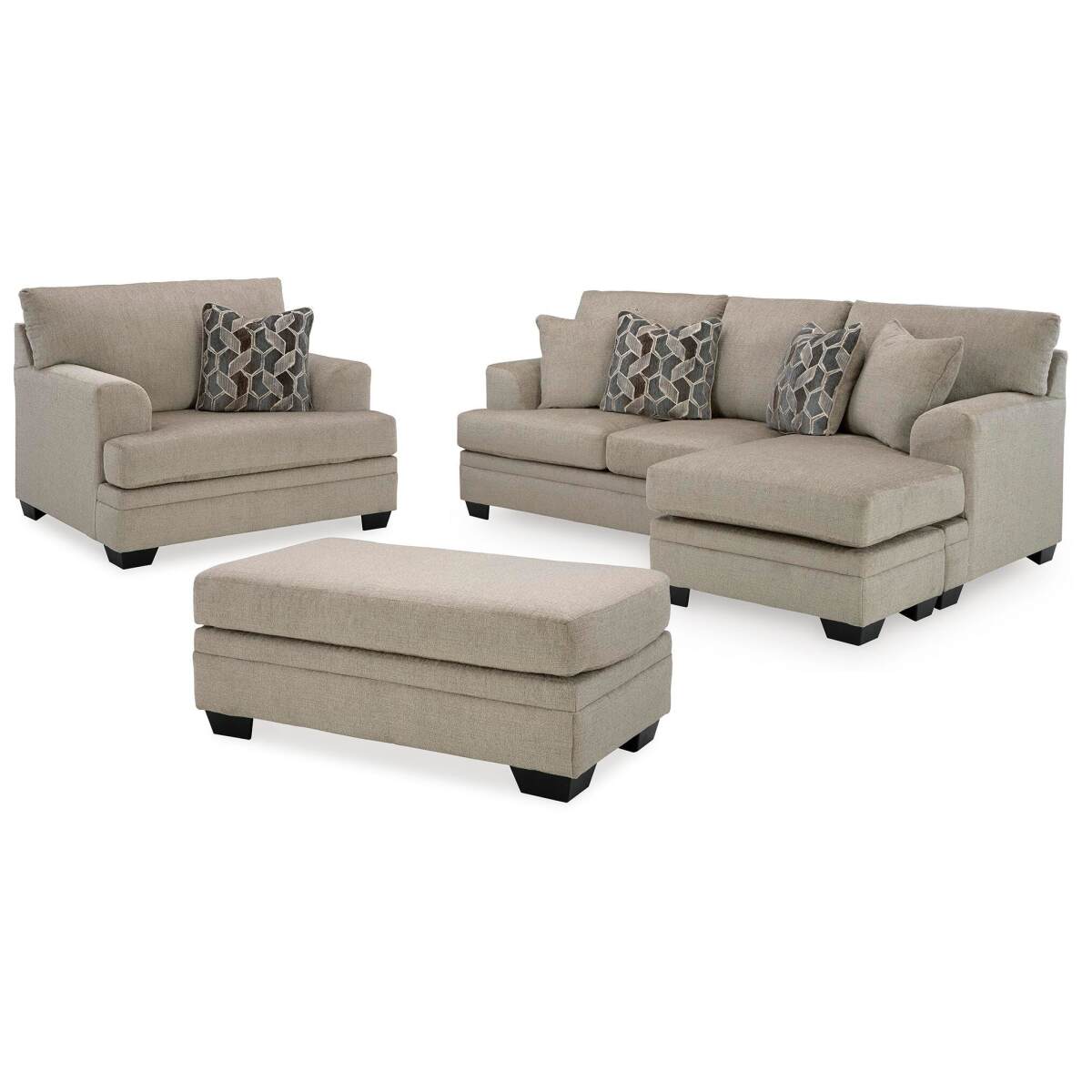 b152497a97f6ee2ba71f3f2b14bec792 Stonemeade Sofa Chaise, Oversized Chair, and Ottoman - Image 1