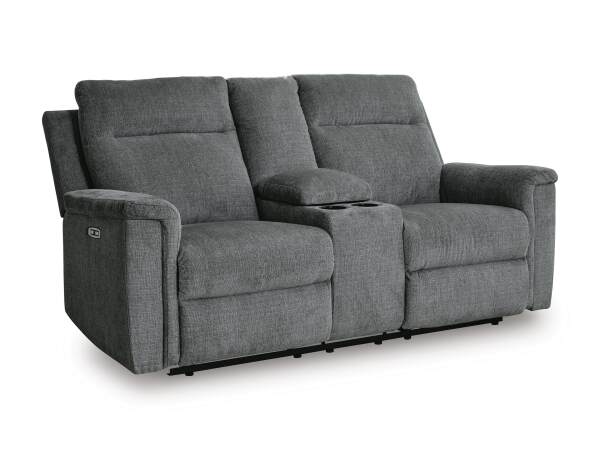 Barnsana Power Reclining Loveseat with Console - Image 2
