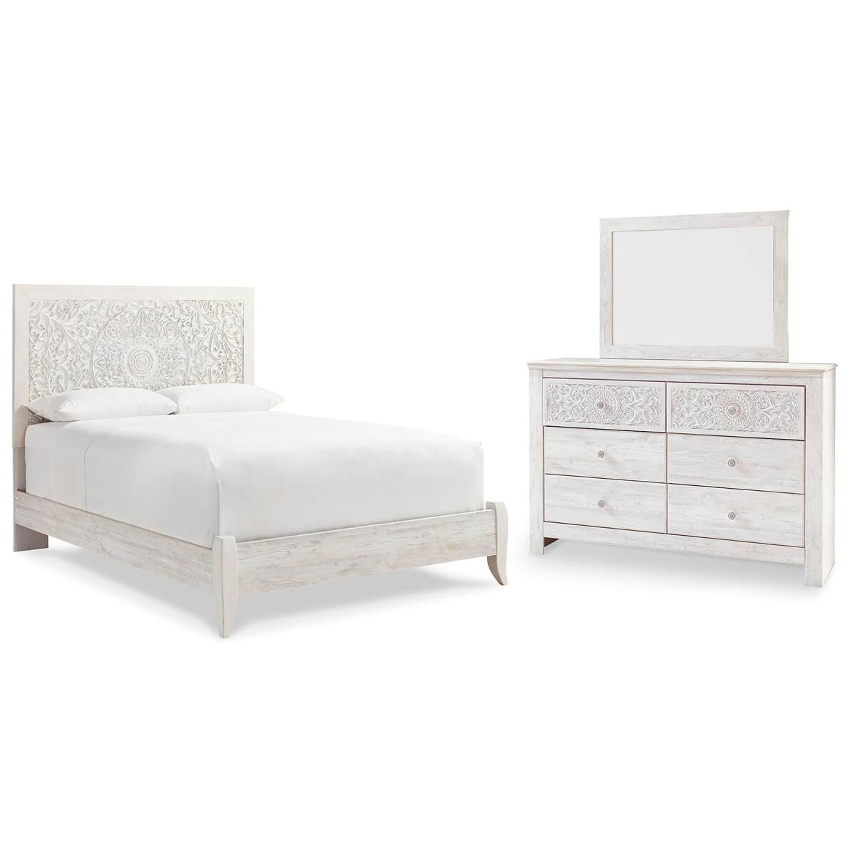 b2456d5892ba95d2090b2792f49d4678 Paxberry Queen Panel Bed, Dresser and Mirror - Image 1
