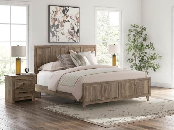 Rusticott King Panel Bed, Dresser, Mirror and Nightstand - Image 25