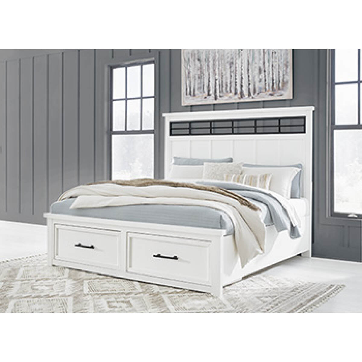 b3058356a55857f094a5c5a0c3617135 Ashbryn King/California King Panel Headboard with Roll Slats - Image 1
