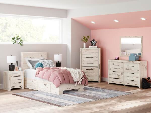 Lawroy Twin Panel Bed with Storage, Dresser and Mirror - Image 14
