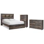 Drystan Queen Bookcase Bed, Dresser and Chest