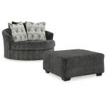 Biddeford Oversized Swivel Chair and Ottoman