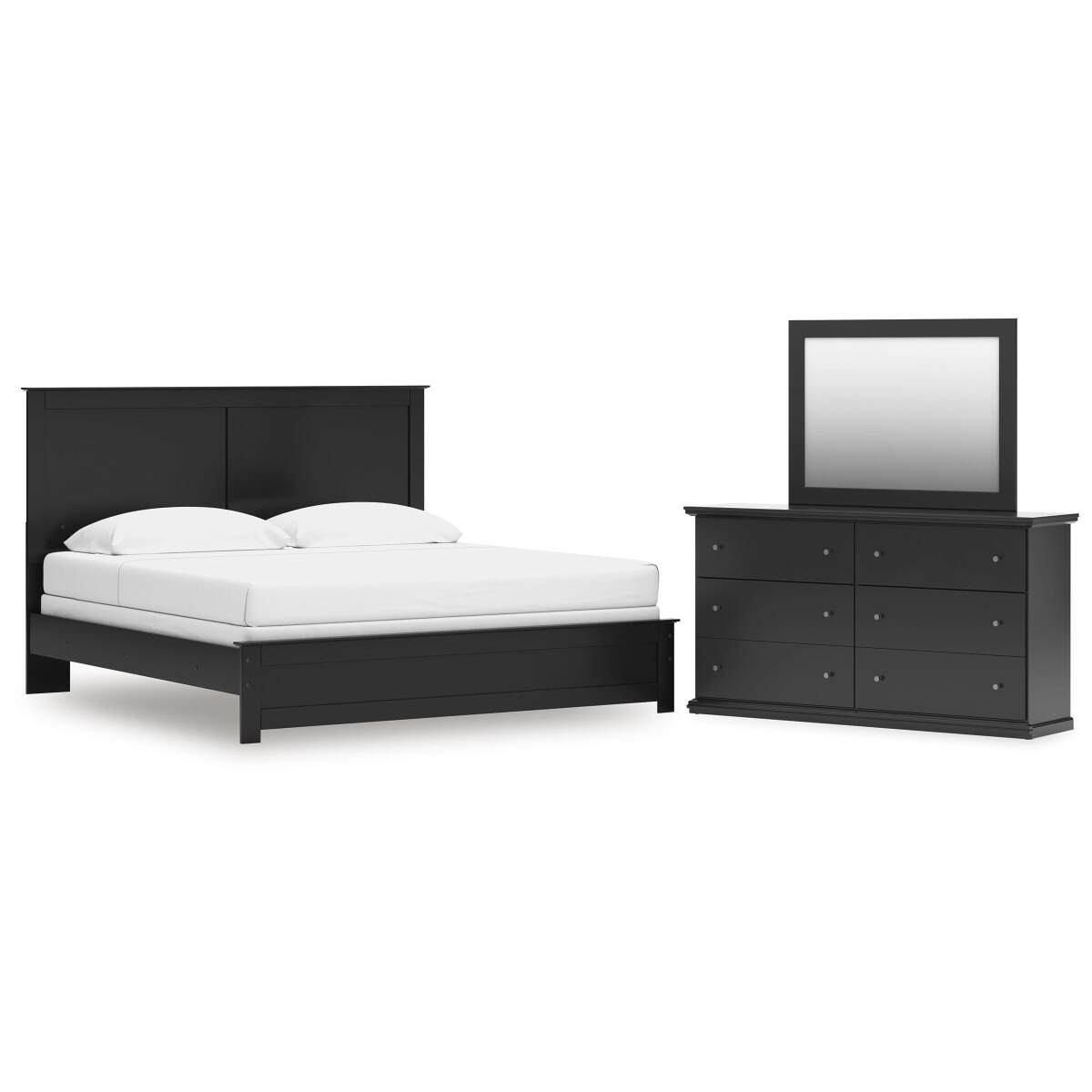 b5617e315e5ea42efcefe513f62743f4 Maribel King Panel Bed with Dresser and Mirror - Image 1