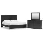 Maribel King Panel Bed with Dresser and Mirror