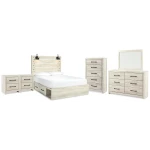 Cambeck Queen Panel Bed with Storage, Dresser, Mirror, Chest and 2 Nightstands
