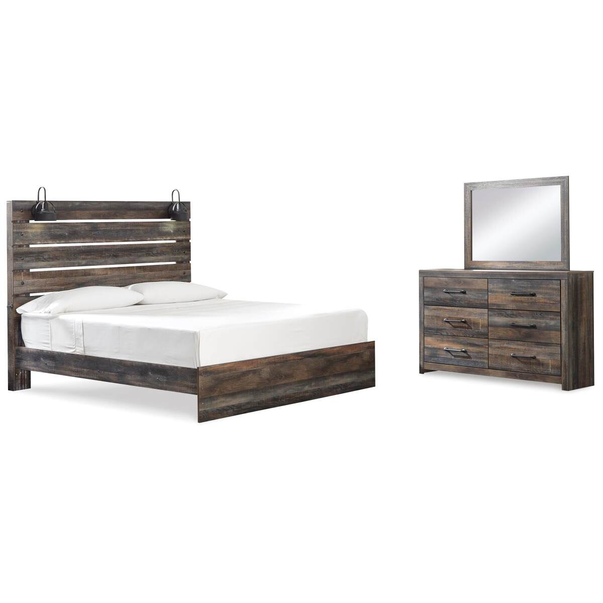 b5929bf0f4902894b4166af736f03cdc Drystan King Panel Bed, Dresser and Mirror - Image 1