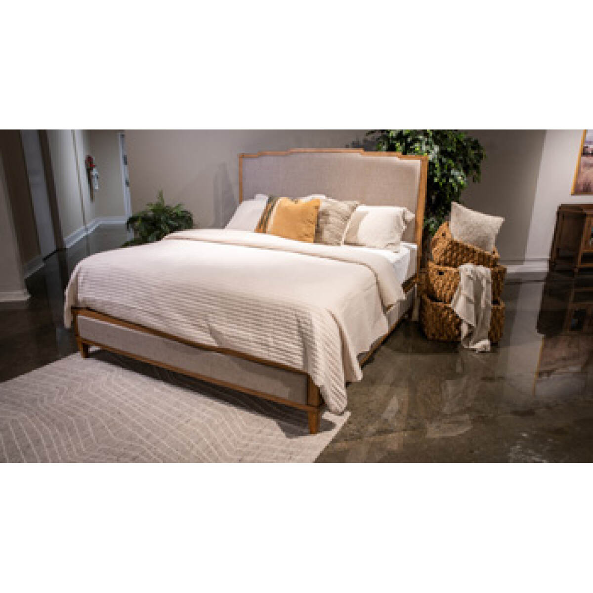 b5983d2b6dc7f104c1ec1b1cb0c0c24f Sharlance Queen Upholstered Panel Headboard - Image 1