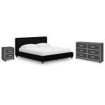 Zuraleus King Upholstered Bed, Dresser and Nightstand