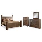 Juararo King Poster Bed, Dresser, Mirror and Chest
