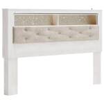 Altyra King Upholstered Panel Bookcase Headboard - Image 2