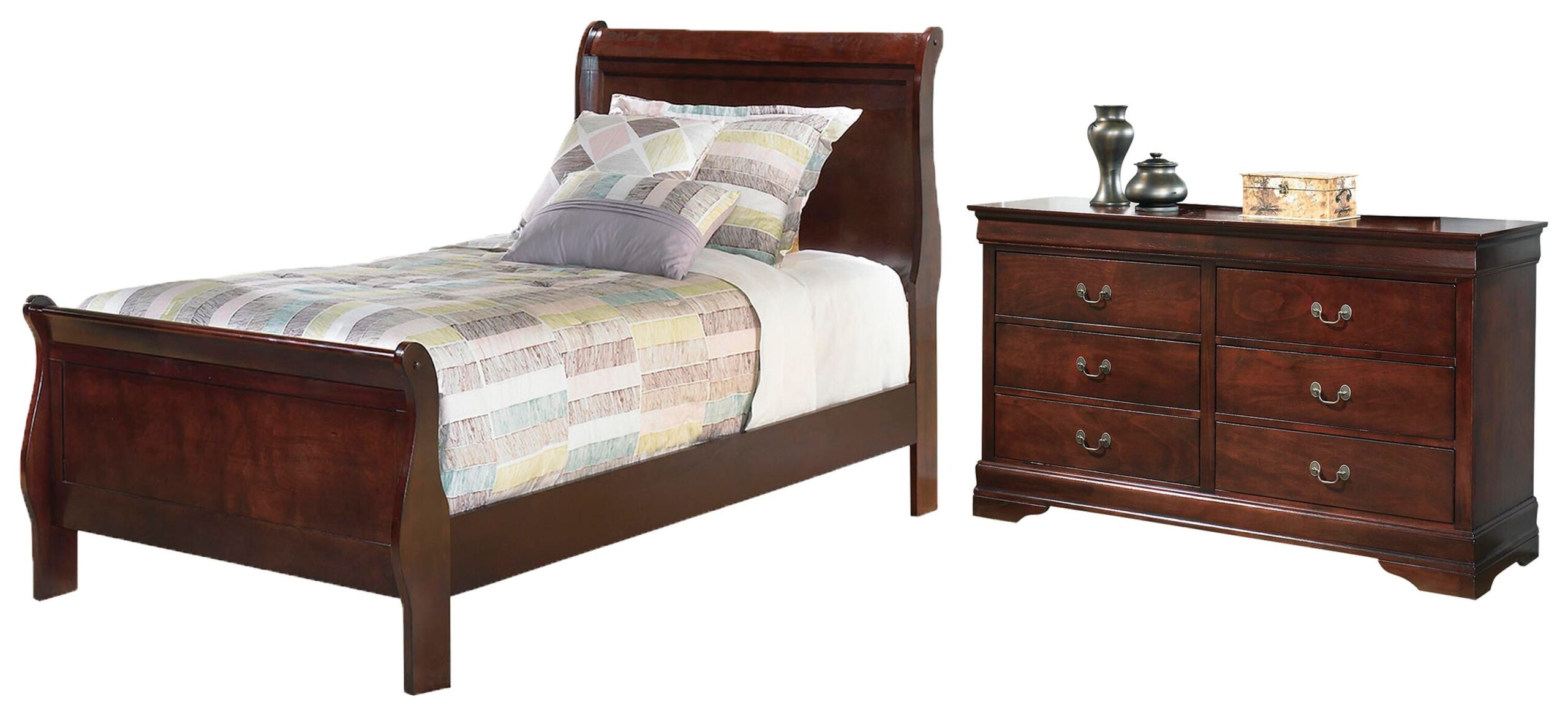 b6a41a794926e0fbd7fa4615efd8b70c Alisdair Twin Sleigh Bed and Dresser - Image 1
