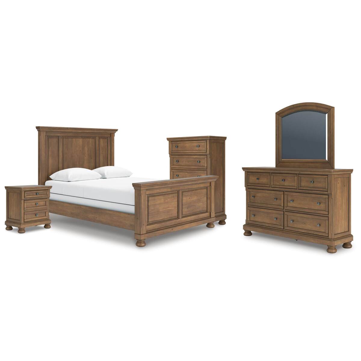 b7189d965d683f18e1cc29e4e92a6922 Feddinger Queen Panel Bed, Dresser, Mirror, Chest and Nightstand - Image 1