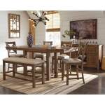 Moriville Counter Height Dining Table with 4 Barstools, Bench, and Server - Image 2