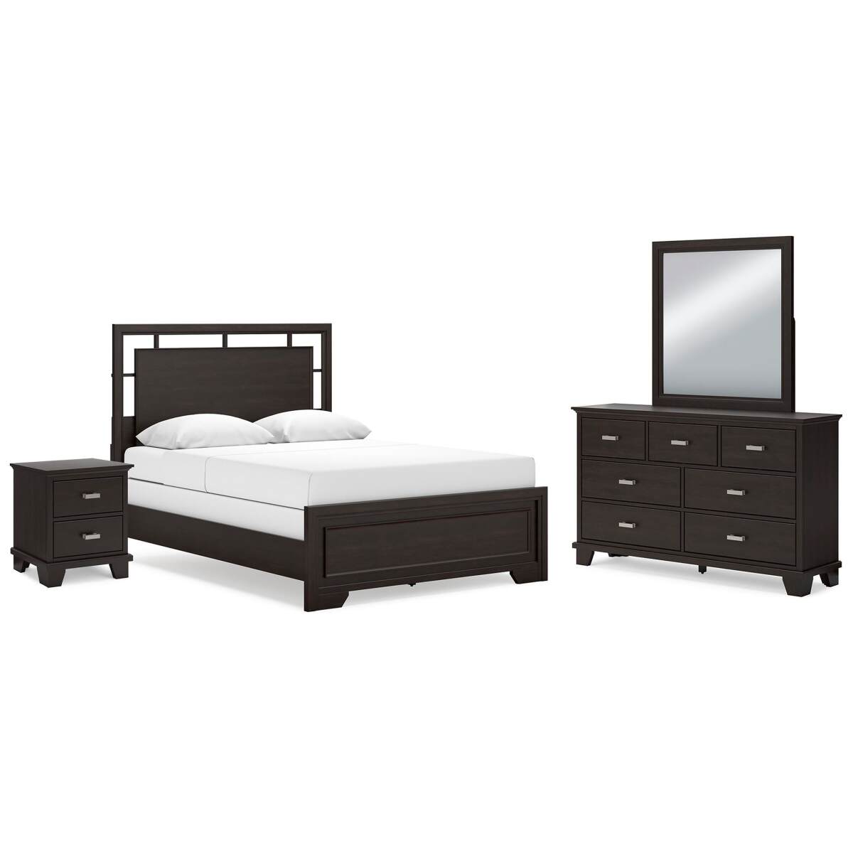 b8d5225efc35b808ffa2e511c4760a83 Covetown Queen Panel Bed, Dresser, Mirror and Nightstand - Image 1