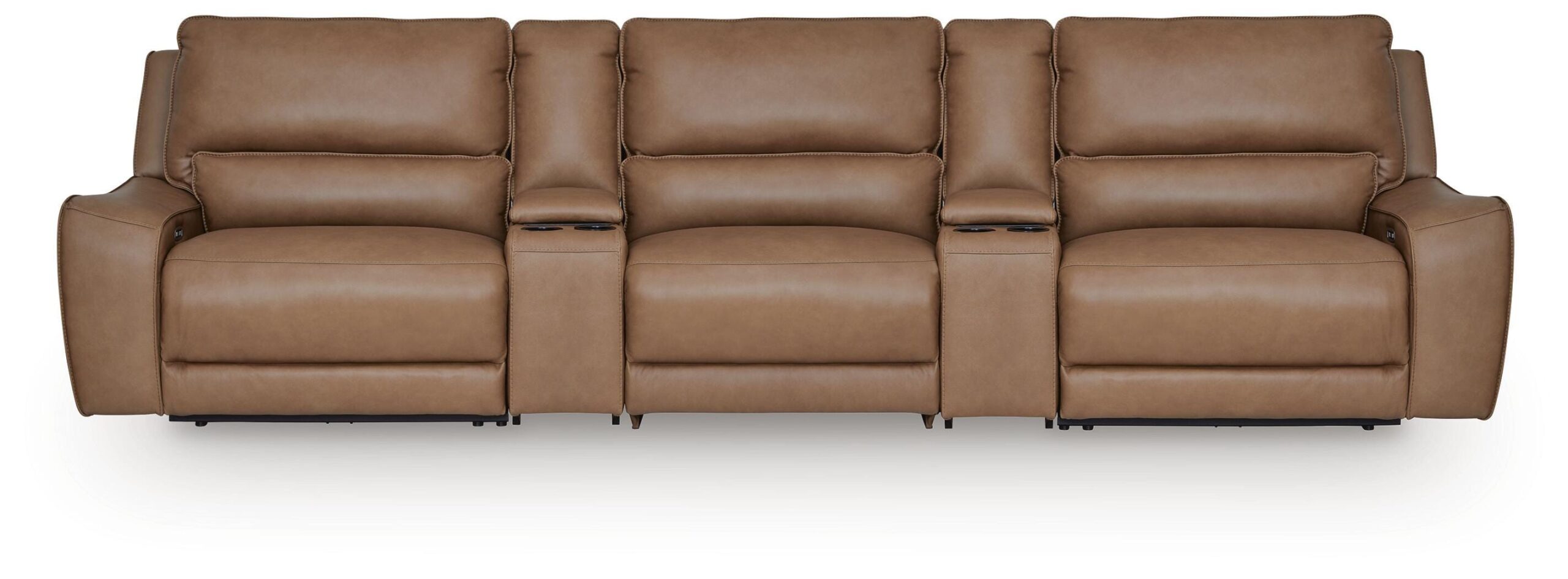 ba51c6d793134f02ea07265ddf975328 DeepWakes 5-Piece Reclining Sectional with Storage Consoles - Image 1