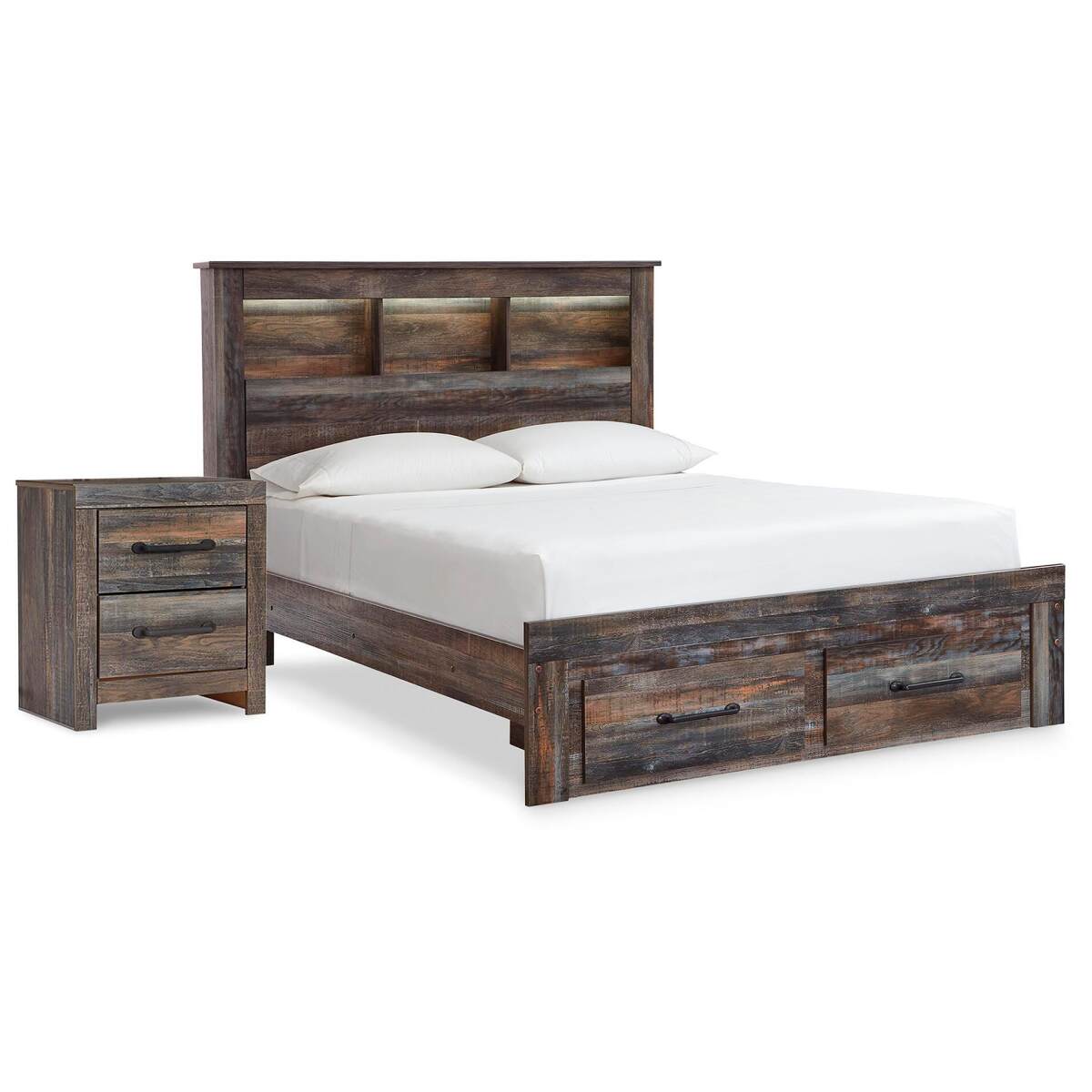 ba640266d8f3d45e352fd55abbf0657b Drystan Full Bookcase Storage Bed and Nightstand - Image 1