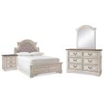 Realyn Full Panel Bed, Dresser, Mirror and Nightstand