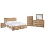 Hyanna Queen Panel Storage Bed, Dresser, Mirror, Chest and 2 Nightstands - Image 2