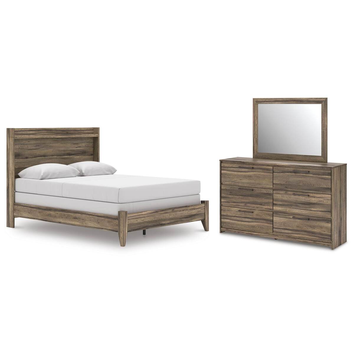 bcf6f714cf9adc0fc18604fd250a22b0 Elbrim Queen Panel Bed, Dresser and Mirror - Image 1