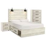 Cambeck Queen Panel Bed with Storage, Chest and Nightstand