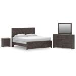 Prendonea King Panel Bed, Dresser, Mirror and Nightstand