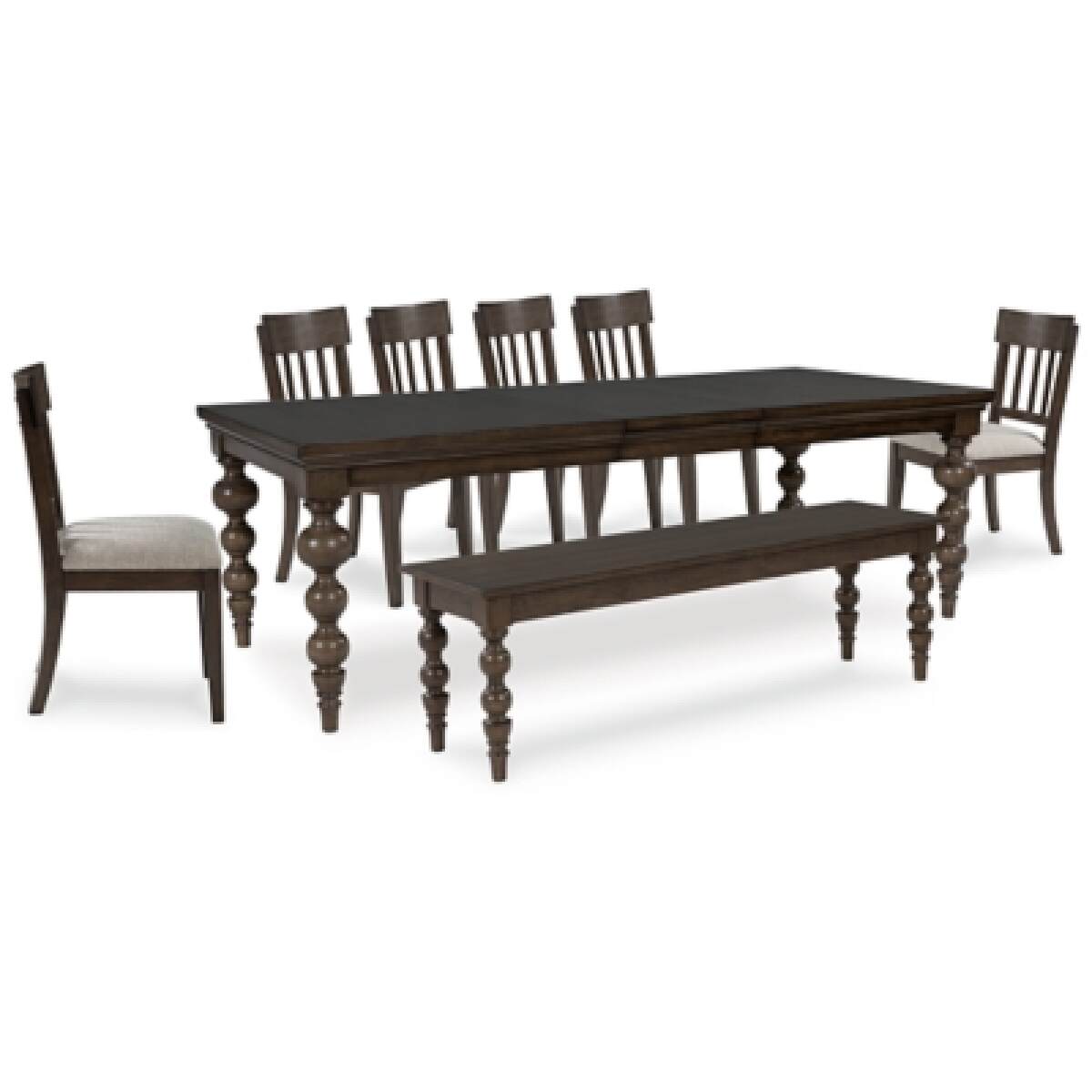 be51d1a1b4c5e8d2d443161ba5e42eab Veramond Dining Table, 6 Chairs and Bench - Image 1
