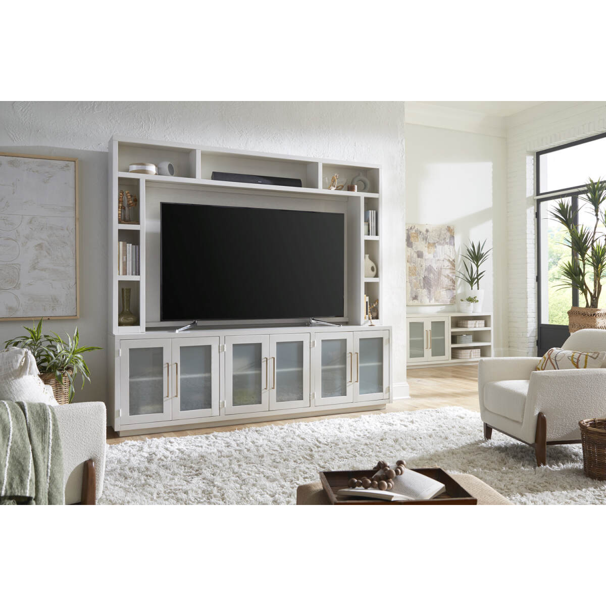 be794b5961e9aacd345440fb0d855890 Perry 97" Console & Hutch MAA1270H-BLK - Image 1