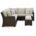 Brook Ranch Outdoor Sofa Sectional, Bench, Lounge Chair and Table - Image 4