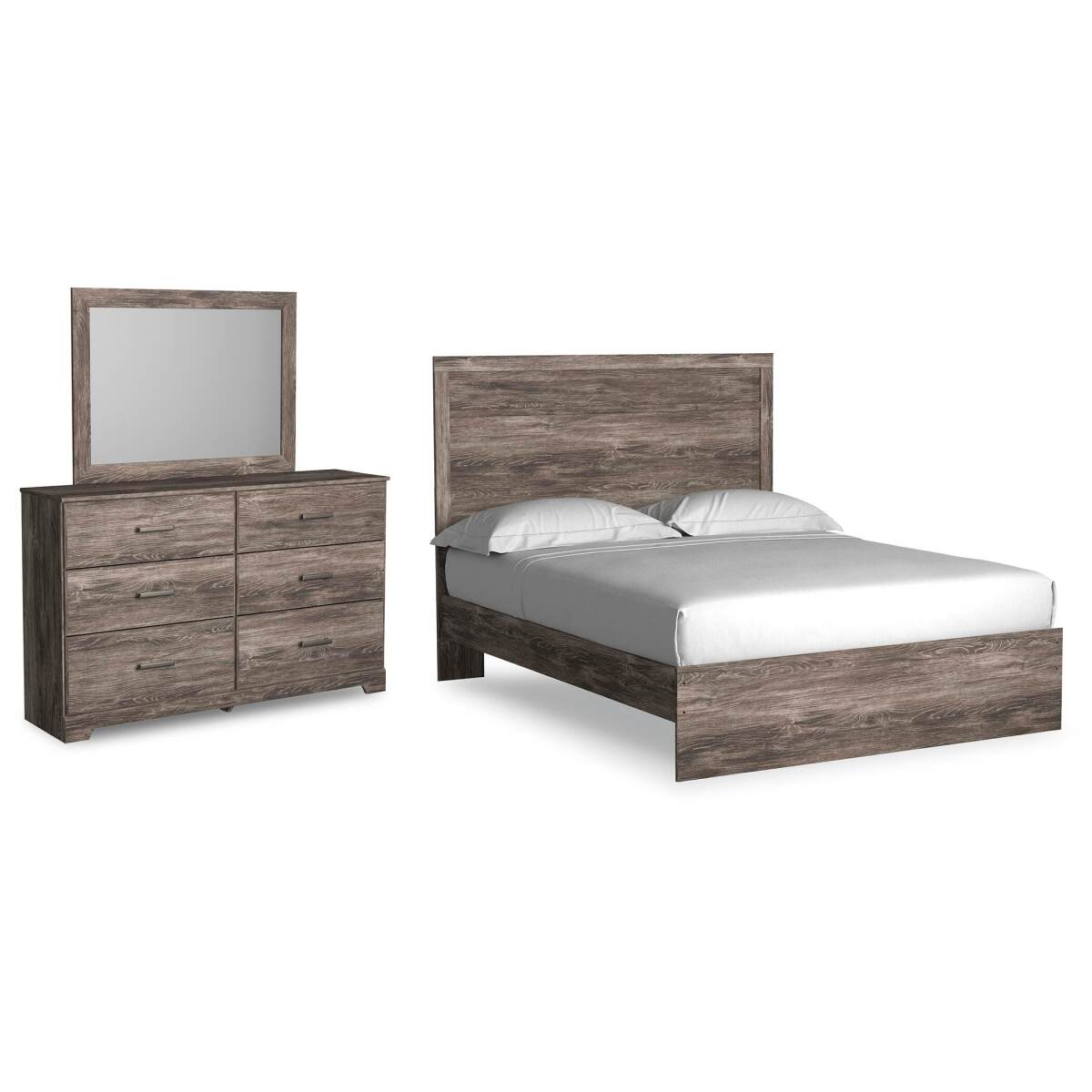 c01069d1c3e369c058b5bad49e033bde Ralinksi Queen Panel Bed, Dresser and Mirror - Image 1