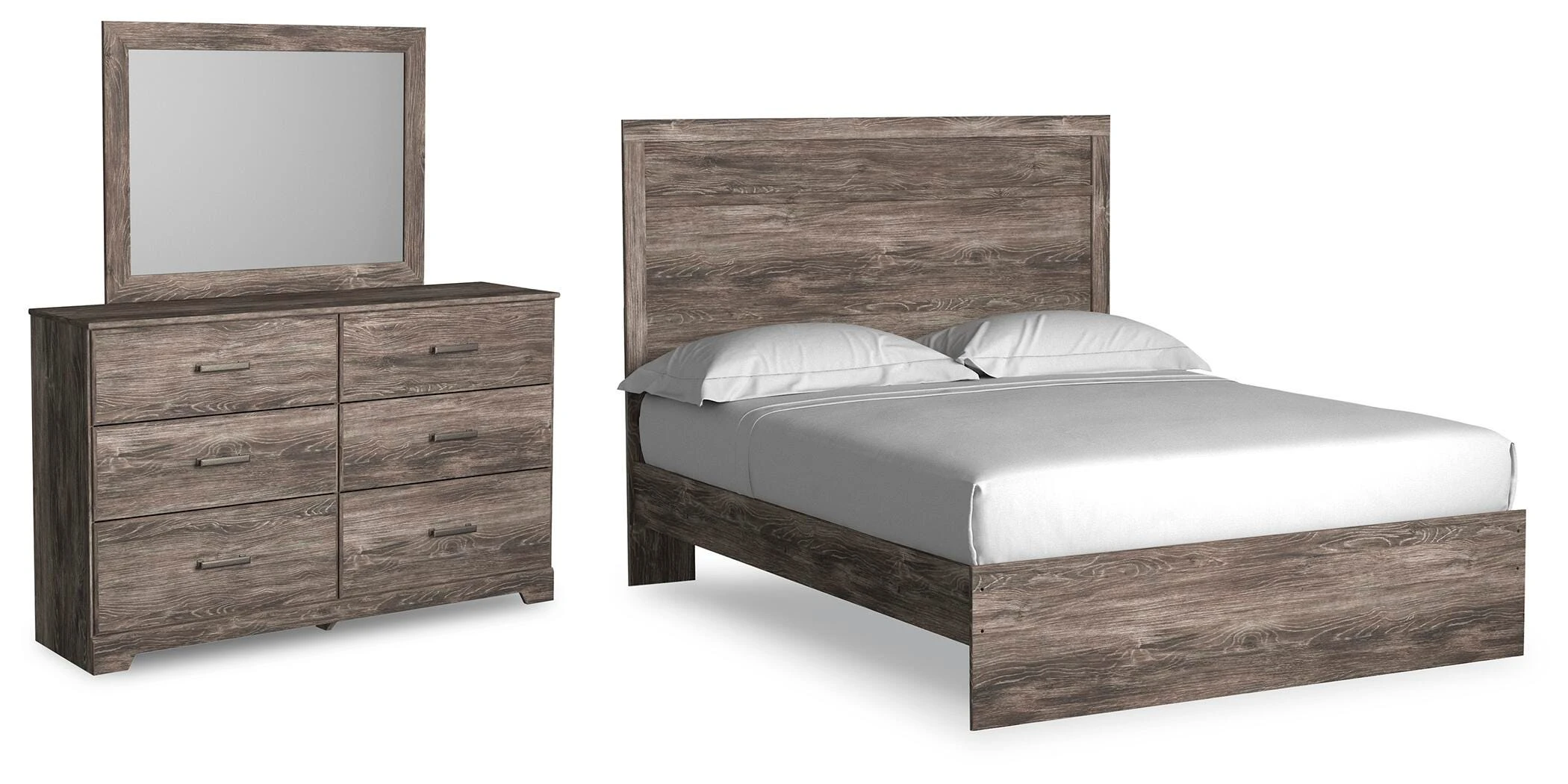 c01069d1c3e369c058b5bad49e033bde Ralinksi Queen Panel Bed, Dresser and Mirror - Image 1