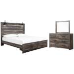 Drystan King Panel Storage Bed, Dresser and Mirror
