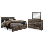 Derekson King Panel Storage Bed, Dresser and Mirror