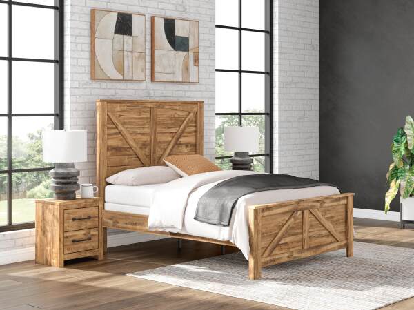 Maystonna Queen Crossbuck Panel Bed, Dresser, Mirror and Nightstand - Image 25