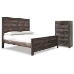 Wynnlow King Crossbuck Panel Bed and Chest