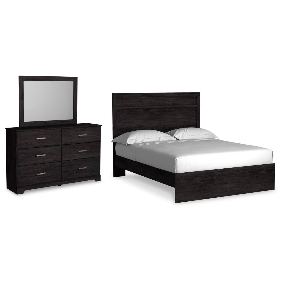 c2ab86b8691f7257f3d88f53028a5715 Belachime Queen Panel Bed, Dresser and Mirror - Image 1
