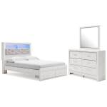 Altyra Queen Bookcase Storage Bed, Dresser and Mirror