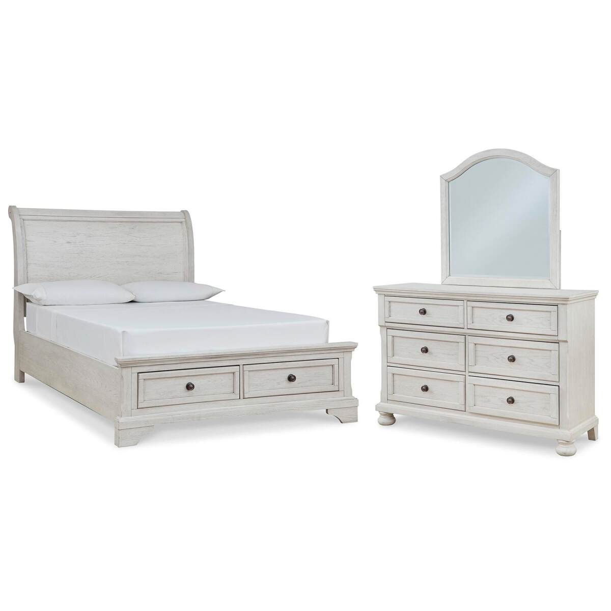 c3db1c643a9b4e5c9077b9c5008ca032 Robbinsdale Full Sleigh Storage Bed, Dresser and Mirror - Image 1
