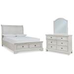 Robbinsdale Full Sleigh Storage Bed, Dresser and Mirror