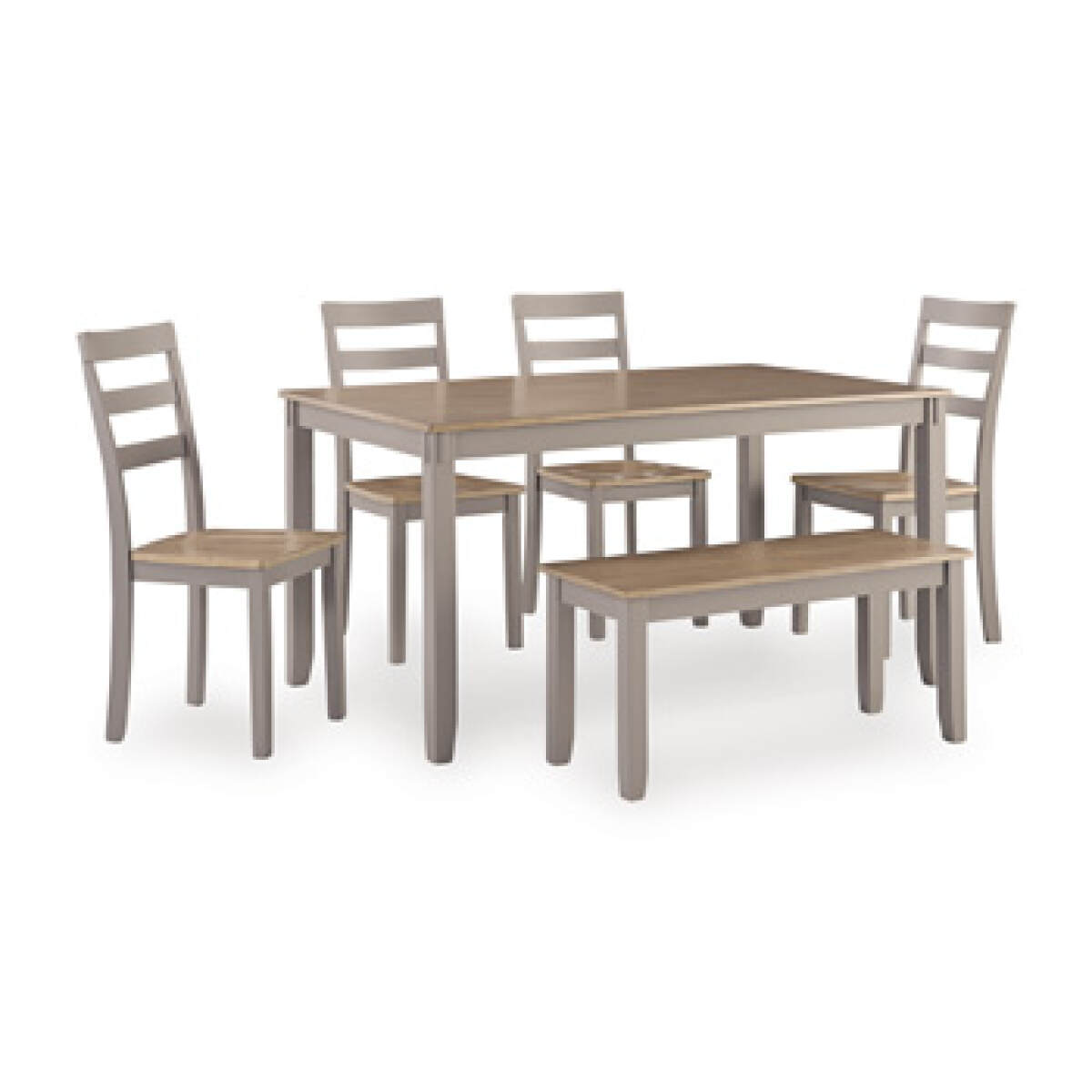 c46dffa9f53a65f2fb1e4ff333b8ad2c Harperfeld Dining Table and 4 Chairs and Bench (Set of 6) - Image 1