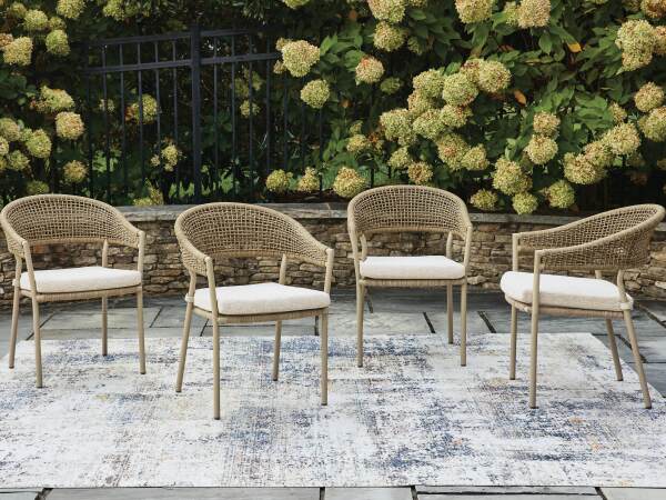 Orchard Beach Outdoor Arm Chair with Cushion (Set of 4) - Image 3
