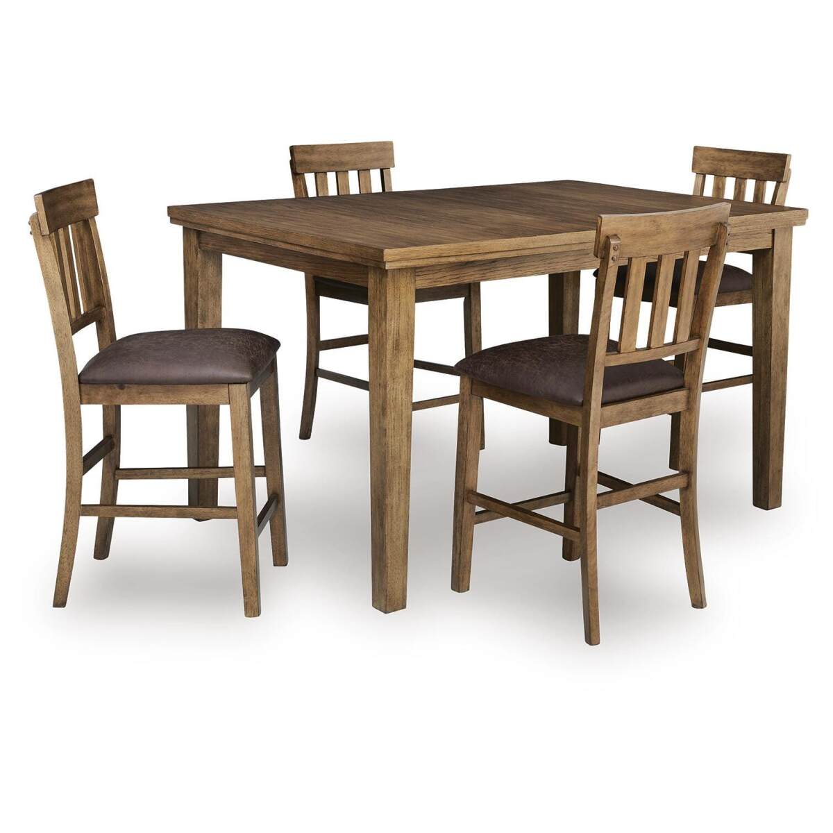 c5c2ae75b5704ad1df26ce9e59543965 Urbinforte Counter Height Extension Dining Table and 4 Barstools - Image 1