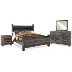 Wynnlow King Poster Bed, Dresser, Mirror and Nightstand