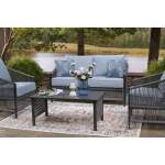 Bridges Beach Outdoor Love/Chairs/Table Set (Set of 4) - Image 10