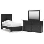 Maribel Twin Panel Bed, Dresser and Mirror