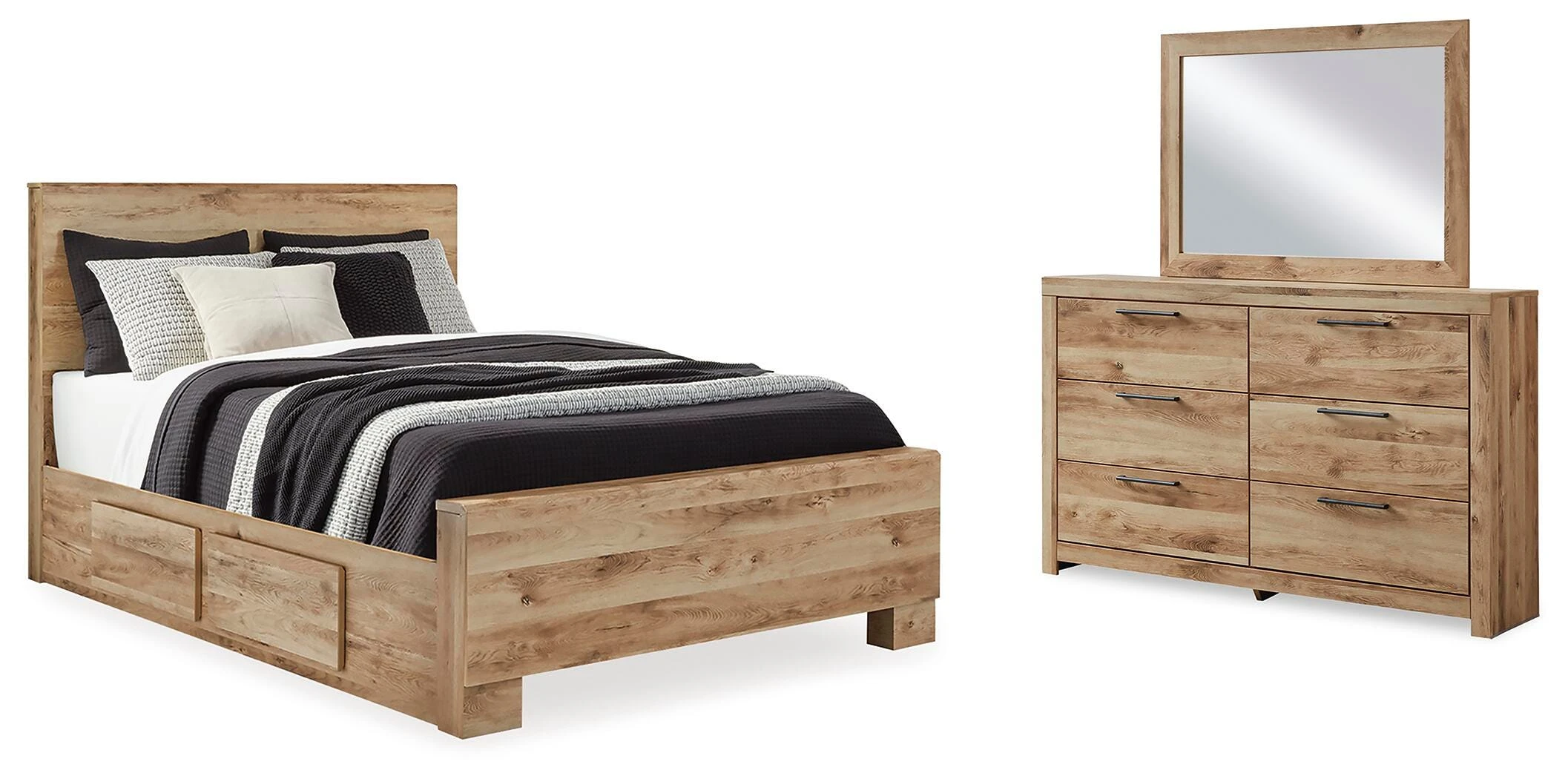 c71572516df848a747f982df52b2f33f Hyanna Queen Panel Bed with 2 Side Storage, Dresser and Mirror - Image 1